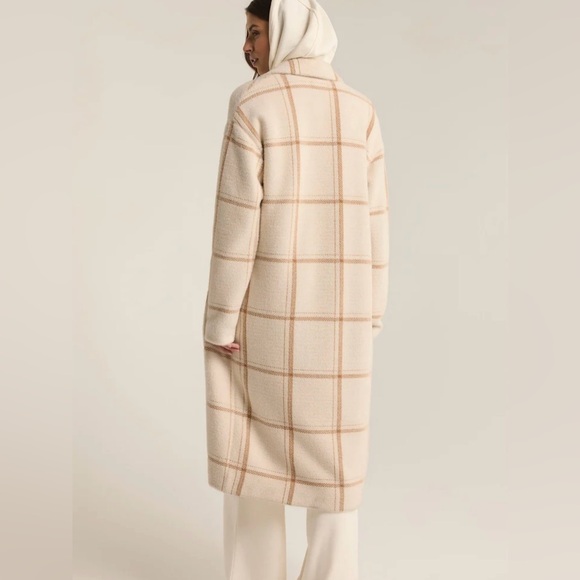 Z Supply Mason Windowpane Knit Coat New Sea Salt - Picture 4 of 8